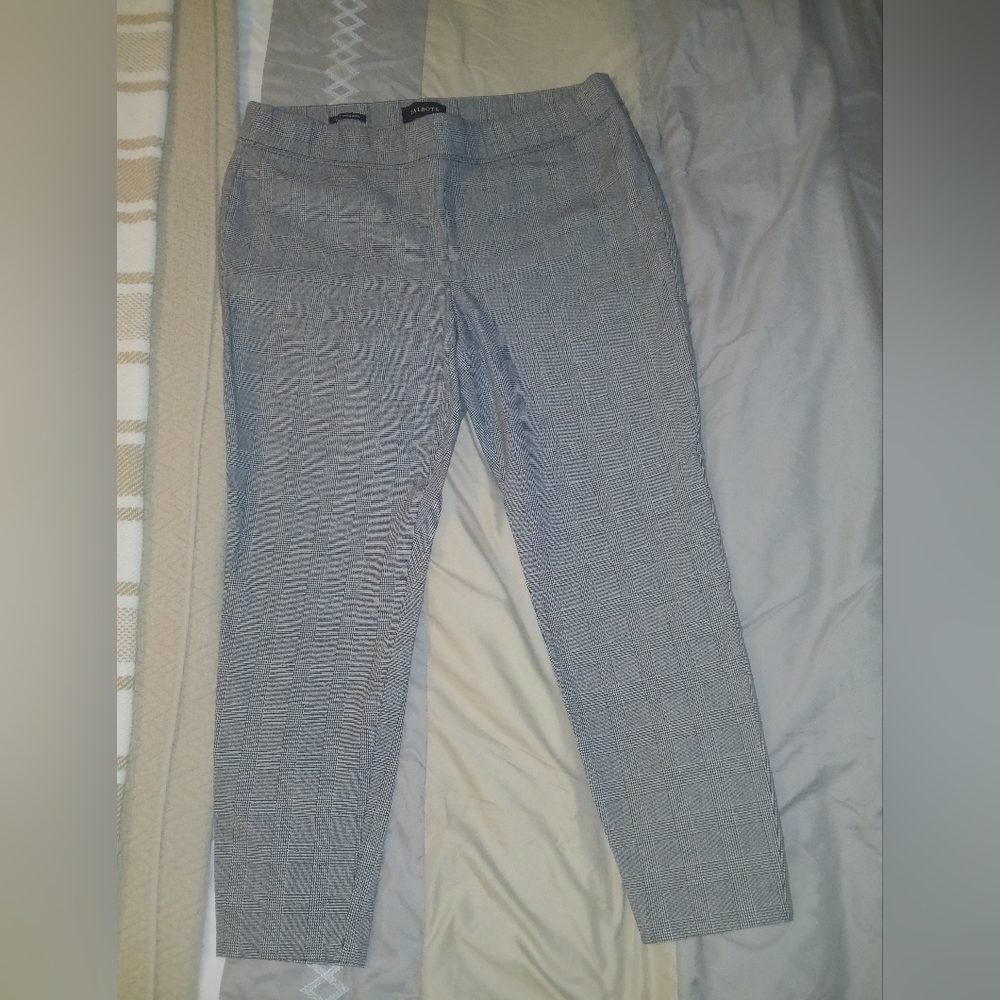 Talbots Black & White Plaid Pants